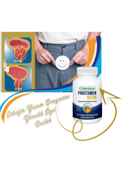 Nutrifactor Prostamen Erkeğin Prostatına Konforlu Yaşamının Dengesine Yönelik Destek - 00001STC : 1 Adet modelleri
