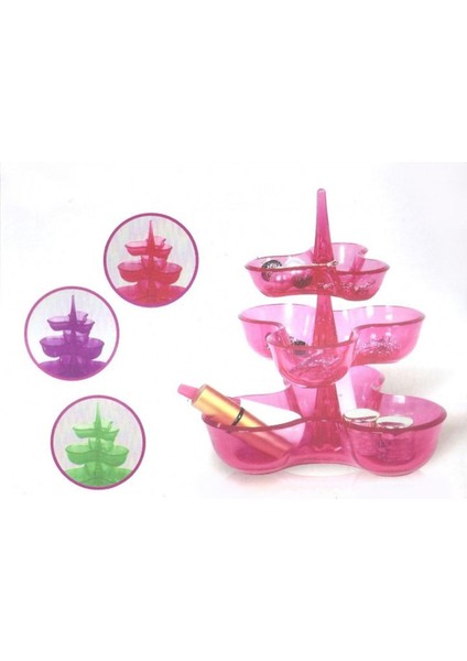 Beyaz 3 Katlı 6 Parçalı Masaüstü Takı ve Kalemlik Rafı fırsatları