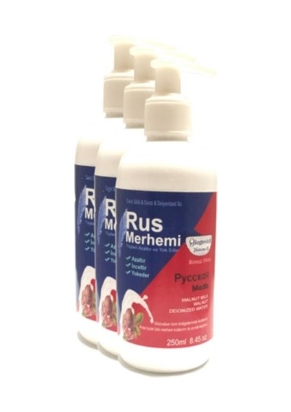 Rus Merhemi Tüy Dökücü Krem Merhem 250 ml 3 Adet