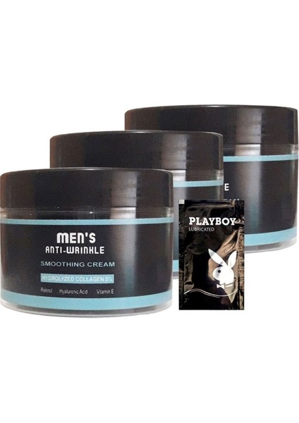Men's 3tane Smoothing Cream 100 ml Anti-Wrinkle Erkek Yüz ve Cilt Gençlik Bakım Kremi + Jel Hediye RIVER2:0328