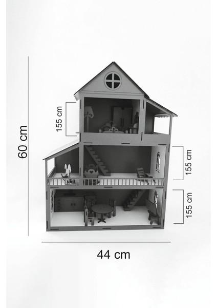 60 cm Işıklı Ahşap Oyun Evi (Sarı) fiyatları