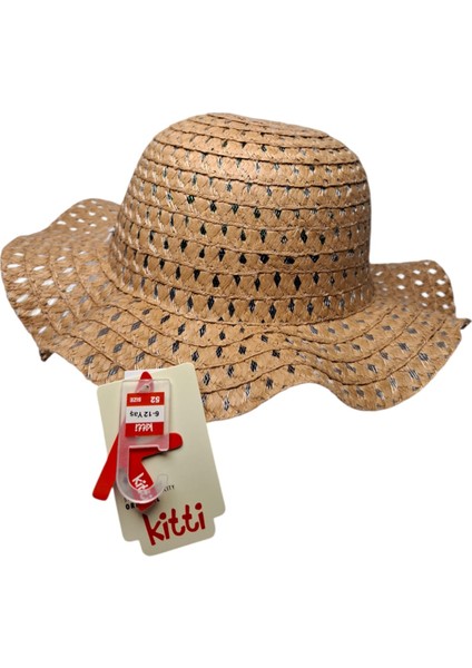 Spteks Kitti 6-12 Yaş Kız Çocuk Orta Bej Renk Düz Desen Hasır Yazlık Şapka fiyatları