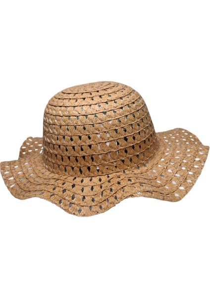 Spteks Kitti 6-12 Yaş Kız Çocuk Orta Bej Renk Düz Desen Hasır Yazlık Şapka indirimleri
