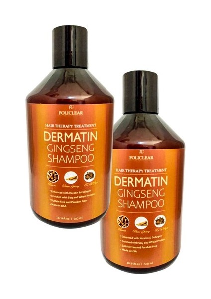 Dermatin Shampoo Ginsengli Bakım Şampuanı 500 m x 2 Adet + Jel