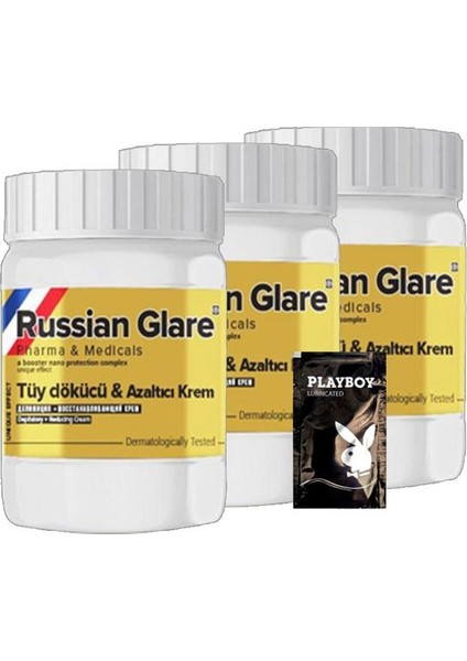Playboy Tüy Dökücü Krem Nano 3 Adet x 50 ml Rus Merhemi - Jel