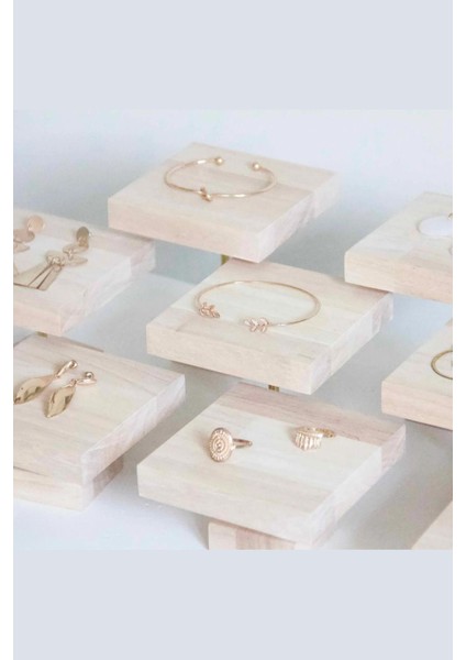 Doğal Ahşap Takı Düzenleyici, 8 cm, 3 Parça Bej Renk fiyatları