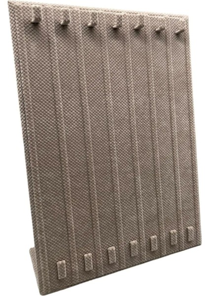 Bej Renk Keten Kumaş Ayaklı Takı Sergileme Standı 35x25 cm modelleri