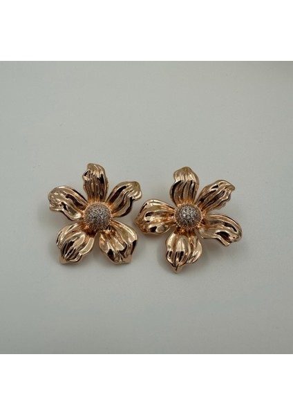 Çiçek Desenli Vintage Gold Küpe - XUPING Paslanmaz Çelik 316L Küpe modelleri