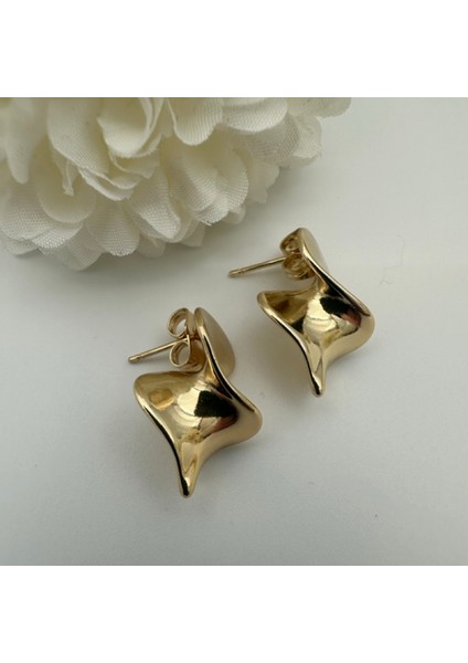 Gold Renkli XUPING 316L Paslanmaz Çelik Burgu Sarmal Kadın Küpe