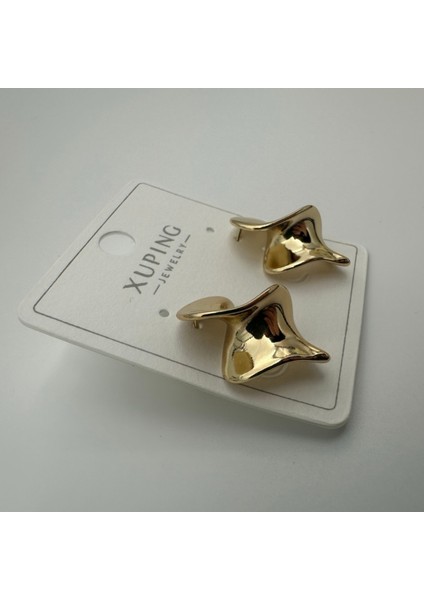 Gold Renkli XUPING 316L Paslanmaz Çelik Burgu Sarmal Kadın Küpe modelleri