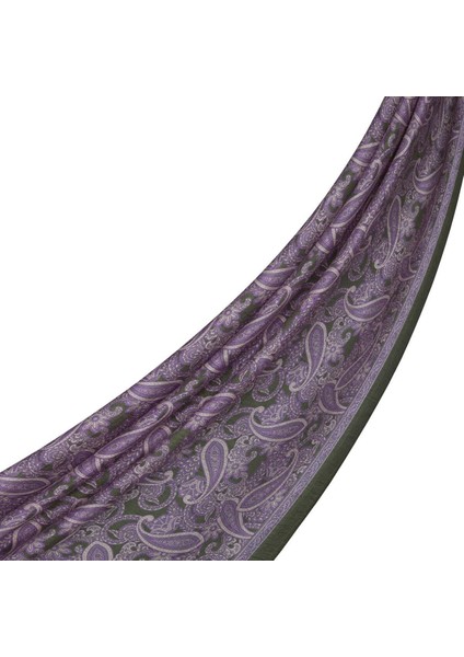 Ipekevi Şal Desenli Tensel Şal 02883 Incir Moru