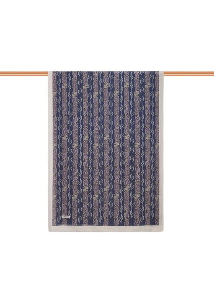 Ipekevi Monogram Tensel Şal 02891 Lacivert - Bej fiyatları