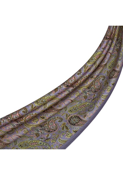 Ipekevi Mezopotamya Desenli Tensel Şal 02889 Lila Sarı