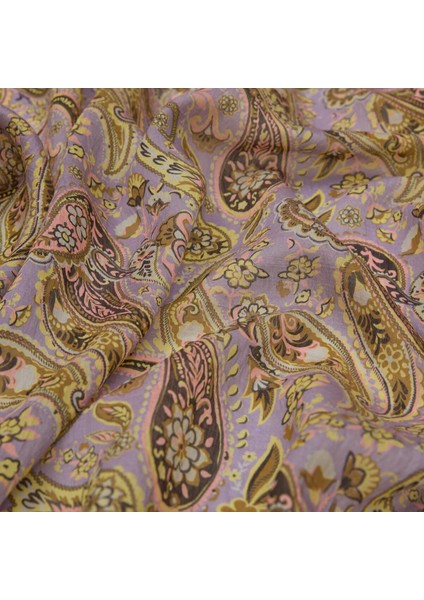 Ipekevi Mezopotamya Desenli Tensel Şal 02889 Lila Sarı modelleri
