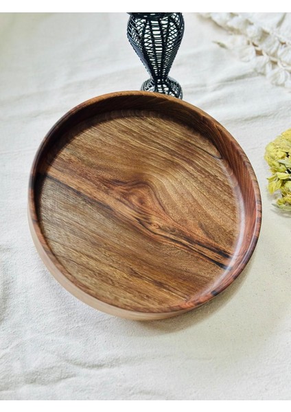 Ahşap Kase Sunum Tepsisi Ceviz| 23 cm Çap – 4.5 cm Yükseklik fırsatları