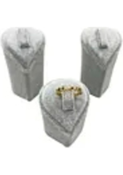 Gri Süet Üçlü Takım Yüzük Aksesuar, şık ve zarif tasarım