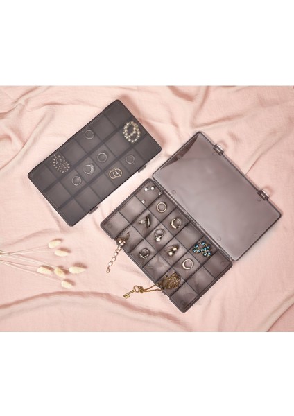 Füme 18 Bölmeli Ayarlanabilir Takı Düzenleyici, Boncuk, Küpe, Kolye, Yüzük, Toka Saklama fiyatları