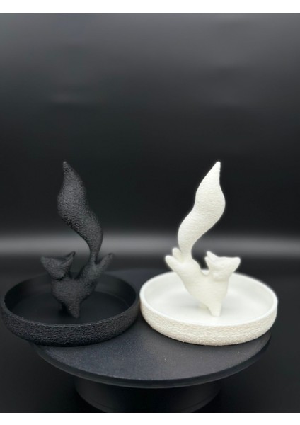 Mini takı standı seti, 3D baskı, siyah ve beyaz, plastik, 2 parça