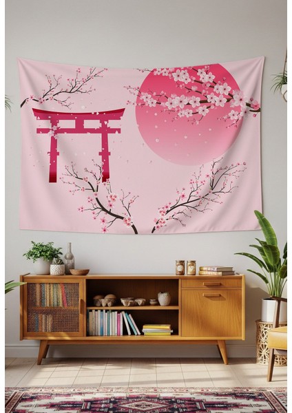 Sakura Çiçek Japonya Şık Duvar Örtüsü Duvar Halısı Duvar Sanatı Duvar Dekorasyonu Dekoratif Tapestry