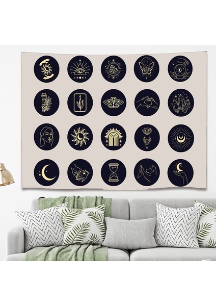 Yaprak Çiçek Minimalist Bohem Duvar Örtüsü Halısı Duvar Sanatı Duvar Dekorasyonu Dekoratif Tapestry