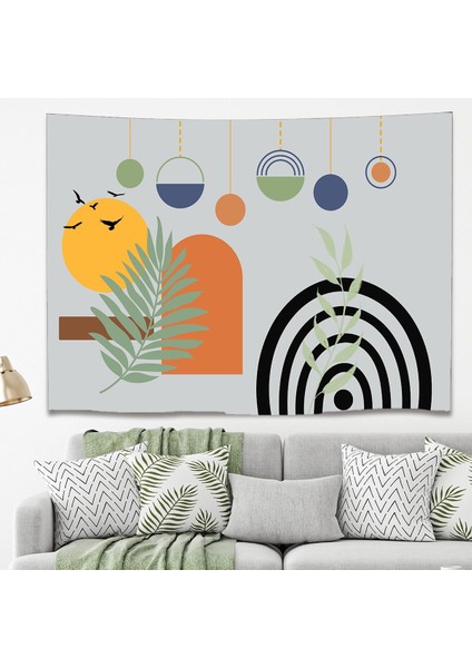 Yaprak Çiçek Minimalist Bohem Duvar Örtüsü Halısı Duvar Sanatı Duvar Dekorasyonu Dekoratif Tapestry