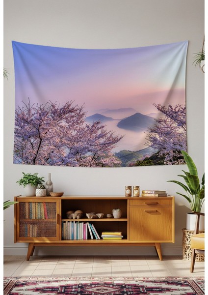 Sakura Çiçek Japonya Şık Duvar Örtüsü Duvar Halısı Duvar Sanatı Duvar Dekorasyonu Dekoratif Tapestry