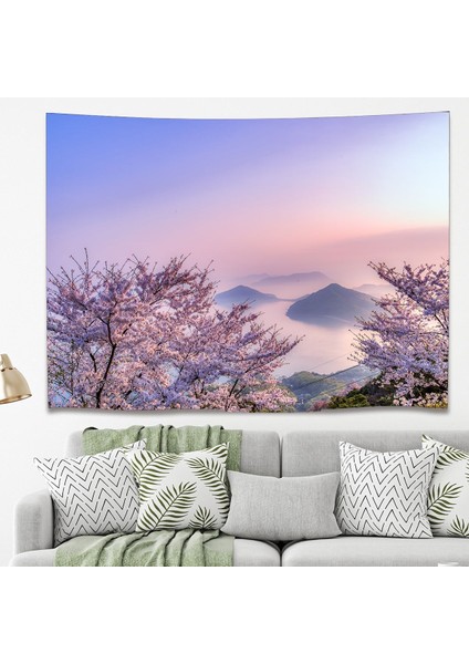 Sakura Çiçek Japonya Şık Duvar Örtüsü Duvar Halısı Duvar Sanatı Duvar Dekorasyonu Dekoratif Tapestry
