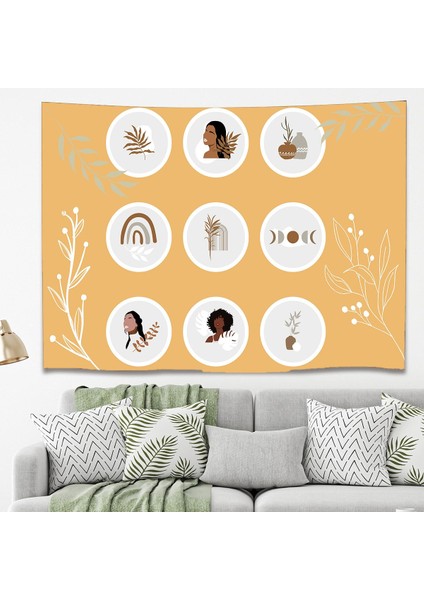 Çiçek Minimalist Mandala Bohem Duvar Örtüsü Halısı Duvar Sanatı Duvar Dekorasyonu Dekoratif Tapestry