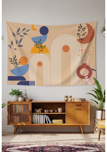 Çiçek Minimalist Mandala Bohem Duvar Örtüsü Halısı Duvar Sanatı Duvar Dekorasyonu Dekoratif Tapestry