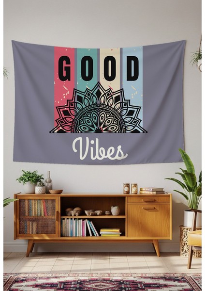 Mandala Good Vibes Duvar Örtüsü Duvar Halısı Duvar Sanatı Duvar Dekorasyonu Dekoratif Tapestry