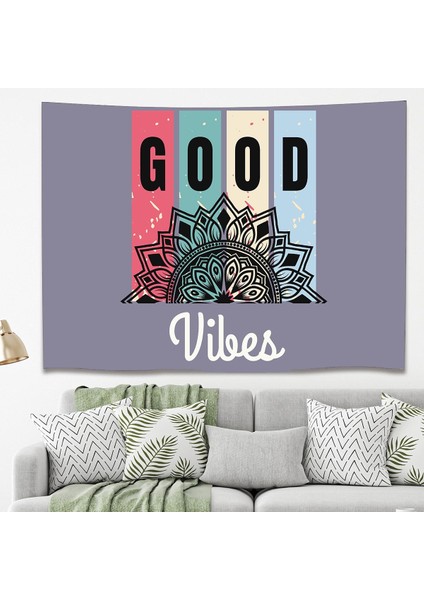 Mandala Good Vibes Duvar Örtüsü Duvar Halısı Duvar Sanatı Duvar Dekorasyonu Dekoratif Tapestry