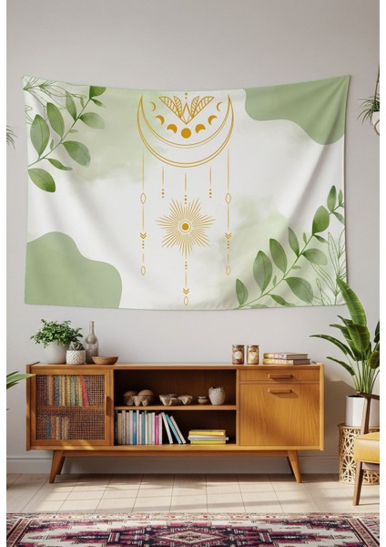 Mandala Yaprak Yıldız Ay Duvar Örtüsü Duvar Halısı Duvar Sanatı Duvar Dekorasyonu Dekoratif Tapestry