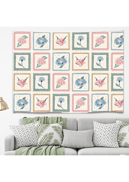 Mandala Yaprak Çiçek Minimalist Bohem Duvar Örtüsü Halısı Duvar Sanatı Dekorasyon Dekoratif Tapestry
