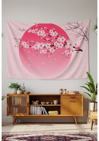 Sakura Çiçek Japonya Şık Duvar Örtüsü Duvar Halısı Duvar Sanatı Duvar Dekorasyonu Dekoratif Tapestry