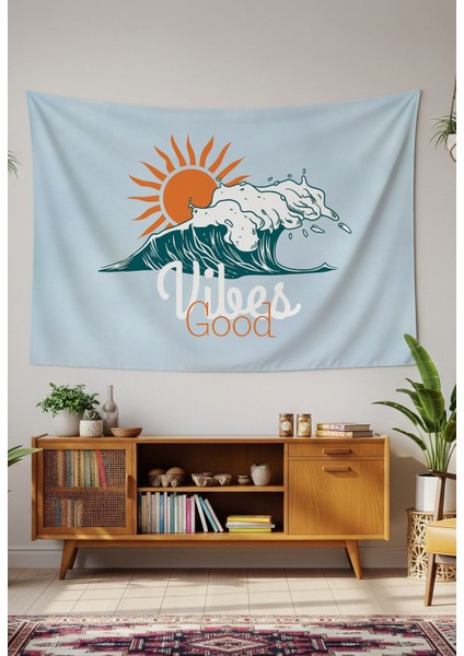 Deniz Dalga Good Vibes Duvar Örtüsü Duvar Halısı Duvar Sanatı Duvar Dekorasyonu Dekoratif Tapestry