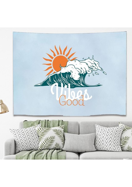 Deniz Dalga Good Vibes Duvar Örtüsü Duvar Halısı Duvar Sanatı Duvar Dekorasyonu Dekoratif Tapestry