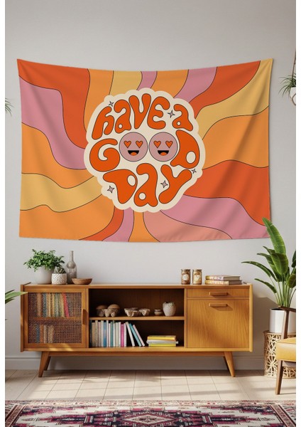 Have A Good Day Hippi Minimalist Duvar Örtüsü Halısı Duvar Sanatı Dekorasyon Dekoratif Tapestry