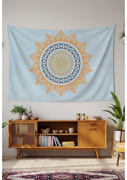 Mandala Uzay Ay Yıldız Duvar Örtüsü Duvar Halısı Duvar Sanatı Duvar Dekorasyonu Dekoratif Tapestry