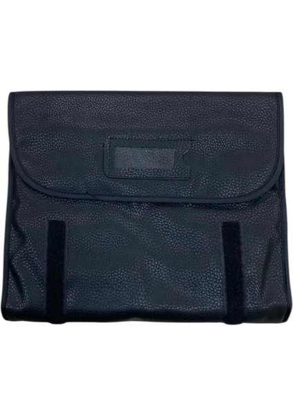 Siyah deri ve kumaş yüzük sergileme seyahat çantası, hafif ve pratik kullanım