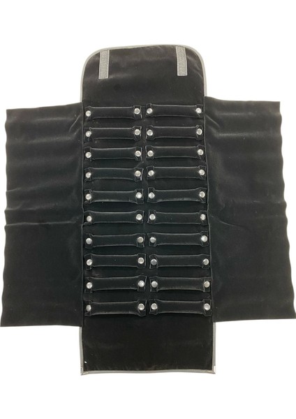 Siyah deri ve kumaş yüzük sergileme seyahat çantası, hafif ve pratik kullanım modelleri