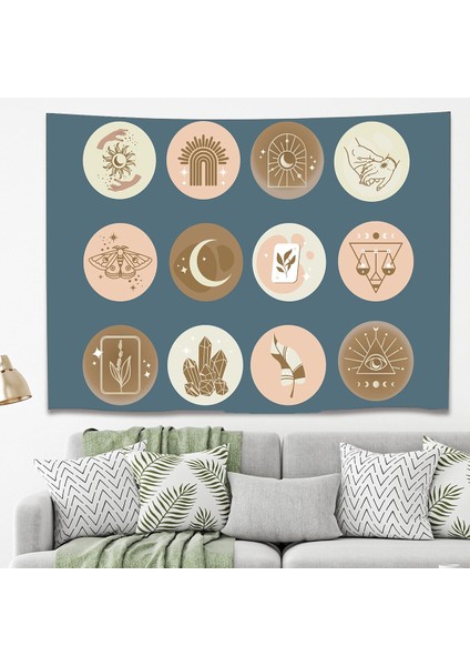 Mandala Yaprak Çiçek Minimalist Bohem Duvar Örtüsü Halısı Duvar Sanatı Dekorasyon Dekoratif Tapestry