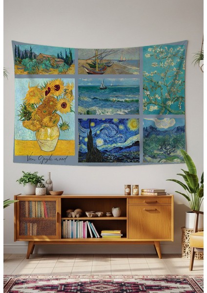 Van Gogh Mood Sanat Bohem Duvar Örtüsü Halısı Duvar Sanatı Duvar Dekorasyonu Şık Dekoratif Tapestry