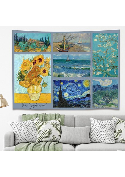 Van Gogh Mood Sanat Bohem Duvar Örtüsü Halısı Duvar Sanatı Duvar Dekorasyonu Şık Dekoratif Tapestry