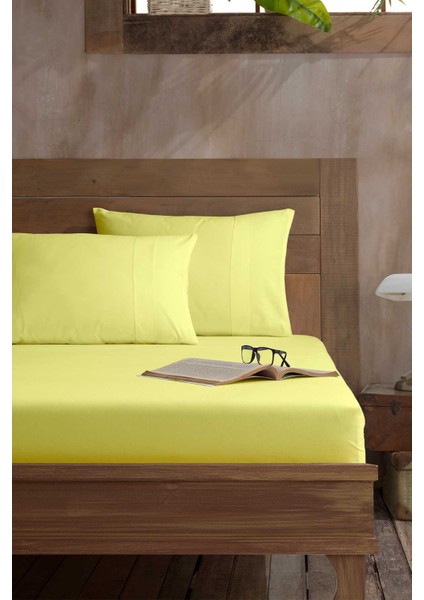 Ranfors Pamuk Fitted Çift Kişilik Çarşaf 160X200CM Sarı
