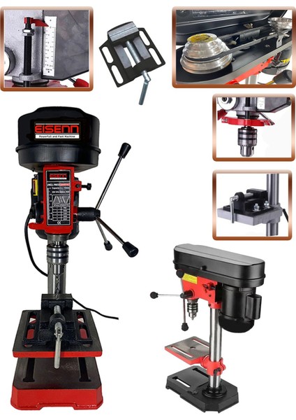 Germany Daflong Series Bakır Sargı Motor 13 mm 500 W Sütunlu Matkap Mengene Hediyeli