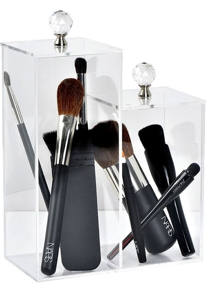 Şeffaf ve şık 2 gözlü pleksi fırçalık, modern siyah tasarım. modelleri