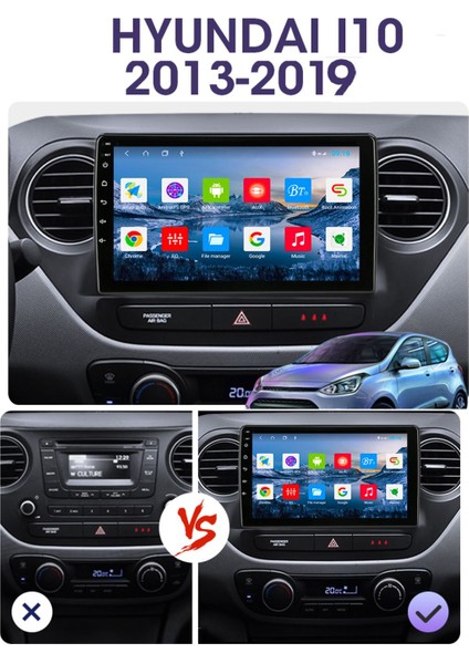 Hyundai I10 2013-2019 Android Multimedya 4GB/64GB Carplay 9 Inc Hd IPS Ekran Kamera Hediyeli fırsatları