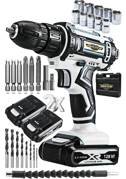 Alman DW0512 Darbeli 27 Pcs Set Şarjlı 2x Akülü Vidalama Matkap Titanyum Sargı Motor