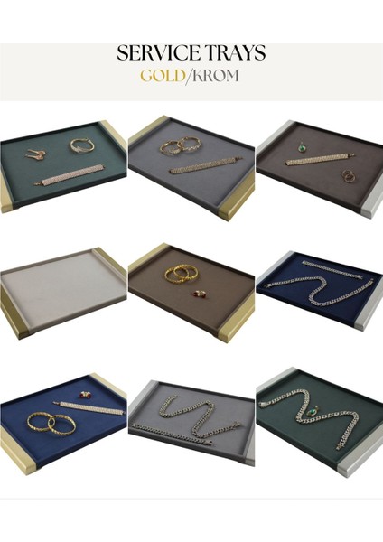 Lacivert ve gold detaylı şık servis ve takı standı seti, zarif tasarım, kumaş materyal fiyatları