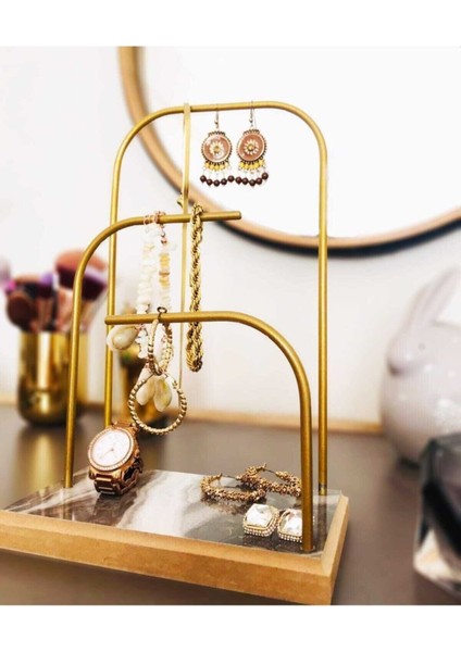 Şık ve kullanışlı 4 parça metal takı düzeni, altın renkli saklama çözümü modelleri